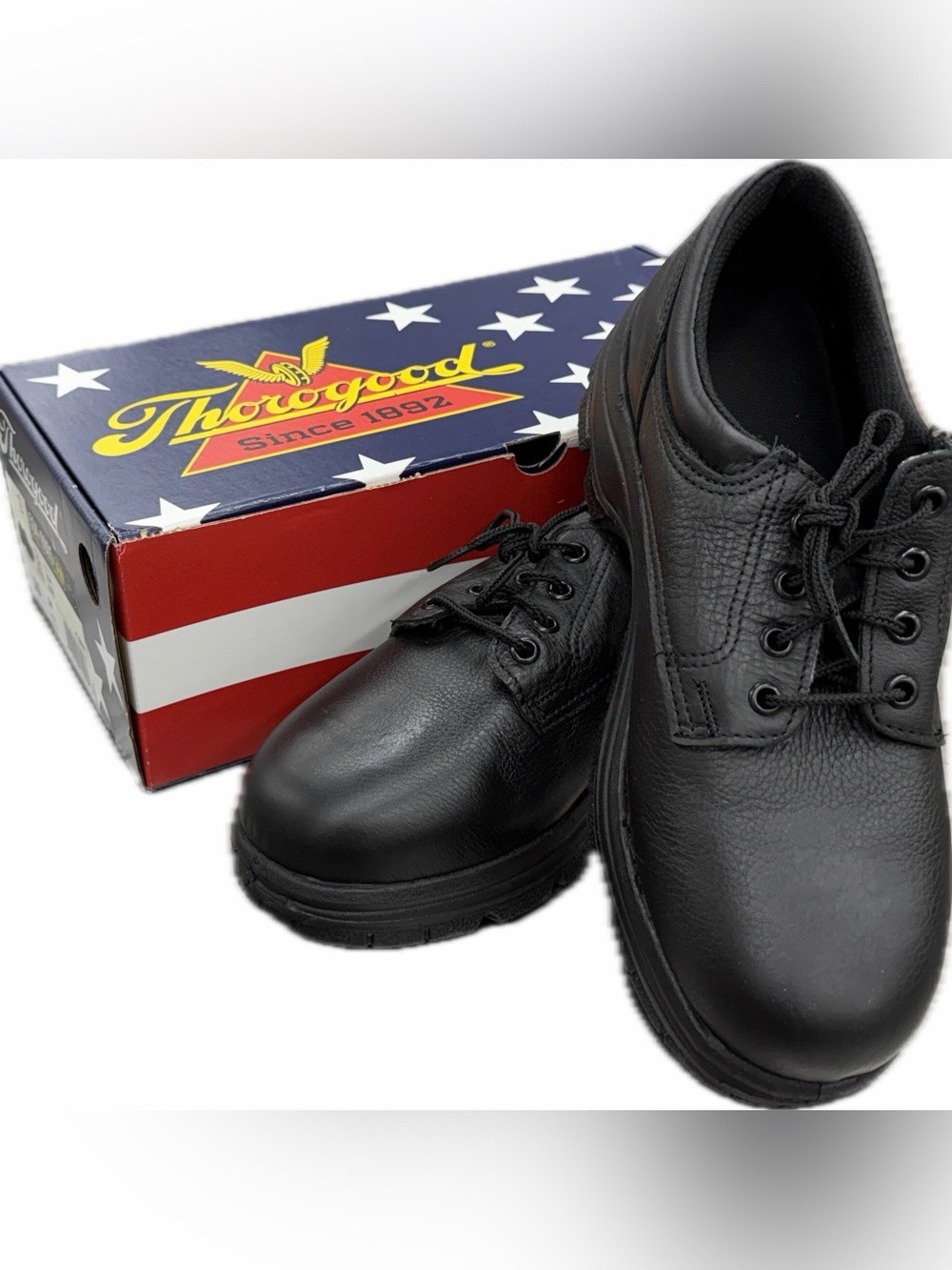 Soft Street Series Women’s Oxford Black Leather Work Shoes size 10